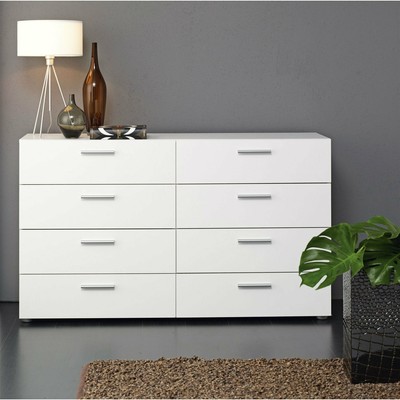 White Modern Bedroom 8 Drawer Double Dresser For Sale Online Ebay