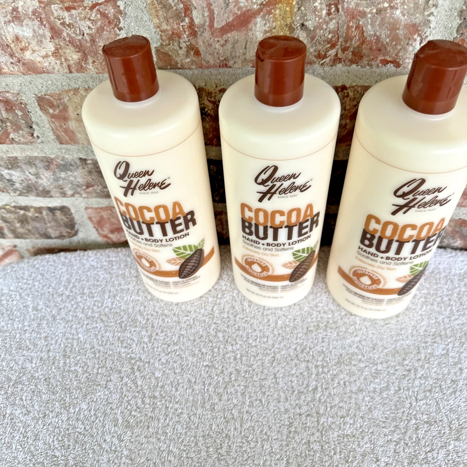 QUEEN HELENE MANTECA DE CACAO LOCIÓN PARA MANOS Y CUERPO JUMBO 32 OZ (3) PAQUETE PIEL SECA NUEVO Foto 3 de 4