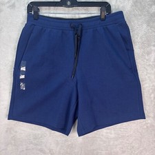 DSG Fleece Shorts Blue 4-Way Stretch Zipper Pocket Athletic Fit Mens Medium