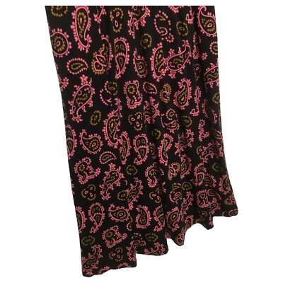boden evelyn jersey midi dress Boden Dress Womens 2R Evelyn Jersey Paisley Long Sleeve Midi Flare Black Pink