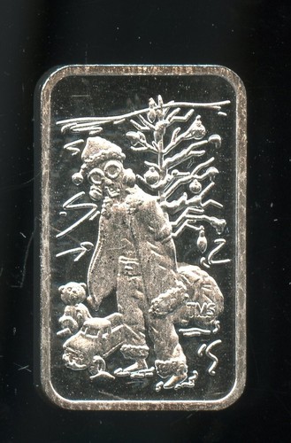 Black Hand Bullion Chemical Kid Christmas 1/10th-OZ 999 Fine silver BHB Mini Bar - Picture 3 of 4