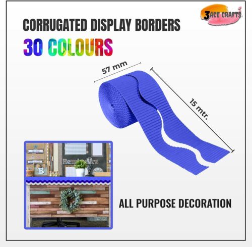 Corrugated Scalloped Border Roll: Classroom wall Decoration Display Pack of 2 - Picture 226 of 247