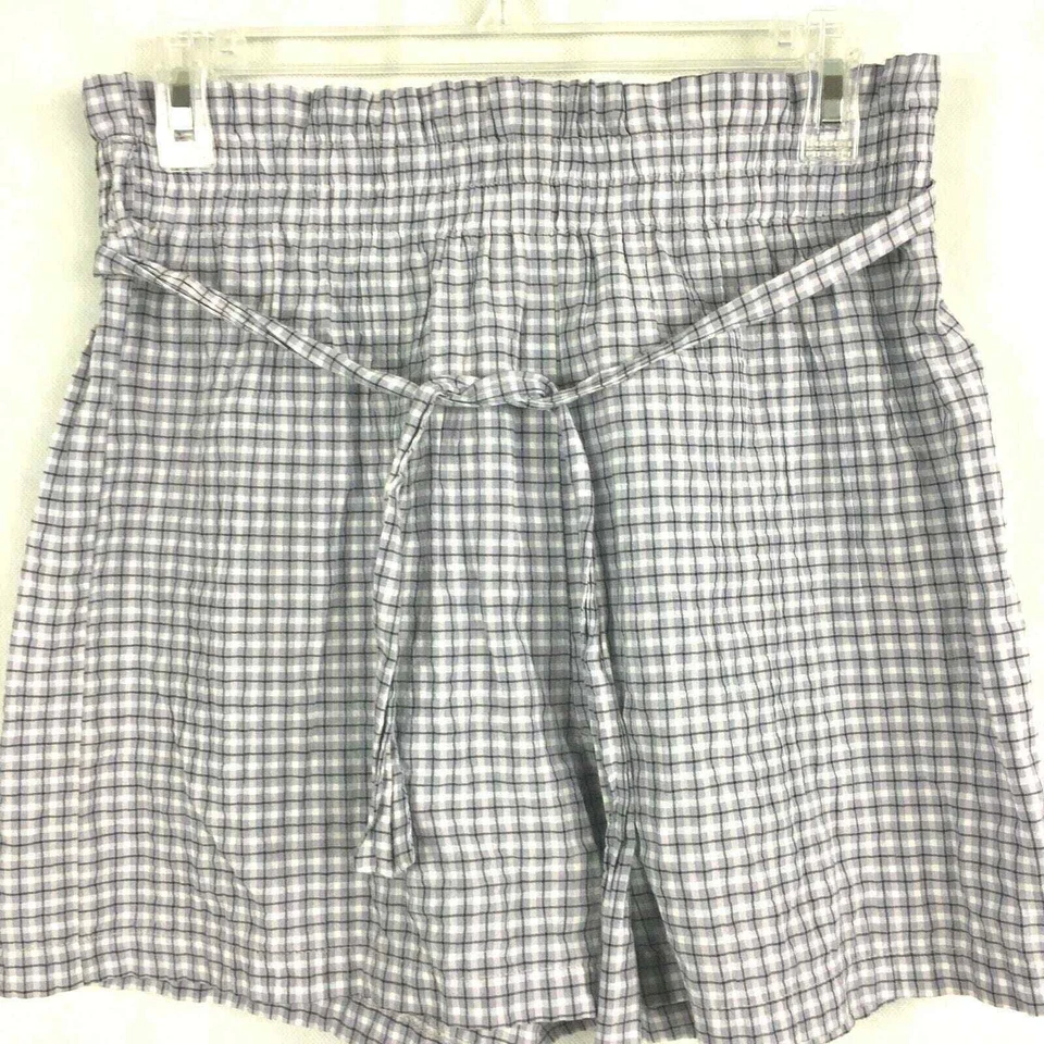Urban Outfitters шорты женщин Sz M синий серый клетку подпоясанный галстук Culotte эластичный - Изображение 2 из 4