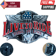 Live To Ride Ride To Live Number 1 Wings Belt Buckle Antique Hebillas Vaqueras
