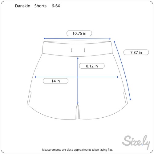 Danskin Now Girls Tempo Running Shorts Size S 6-6X Green Lined - Picture 2 of 11