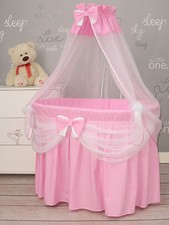 EXTRA LARGE ROYAL WICKER MOSES BASKET WITH BEDDING SET AND STAND - 5 COLOURS