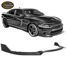 Fit 15-23 Charger SRT V1 Style Front Bumper Lip Spoiler Splitter ABS Matte Black