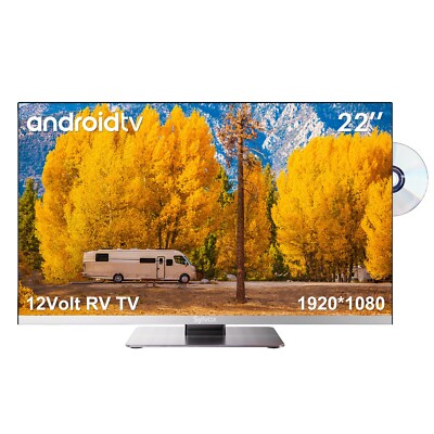Sylvox 12/24 Volt TV 22 inch RV TV 1080P Full HD Smart TV with APP Store Camper
