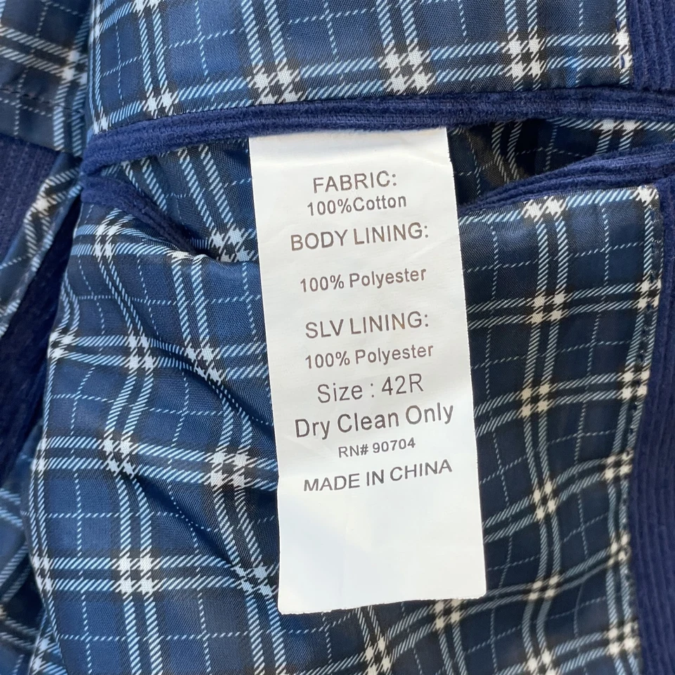 Blazer chaqueta abrigo deportivo Alan River 42R azul pana 100 % algodón para hombre Foto 4 de 4