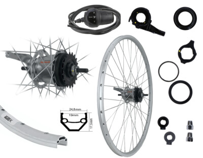 28'' Hinterrad Shimano 7 Gang Nexus Nabenschaltung mit Rücktritt silber + Zubehör