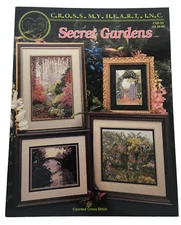 Cross My Heart Cross Stitch Patterns Leaflet Secret Gardens Pond Gazebo Spring