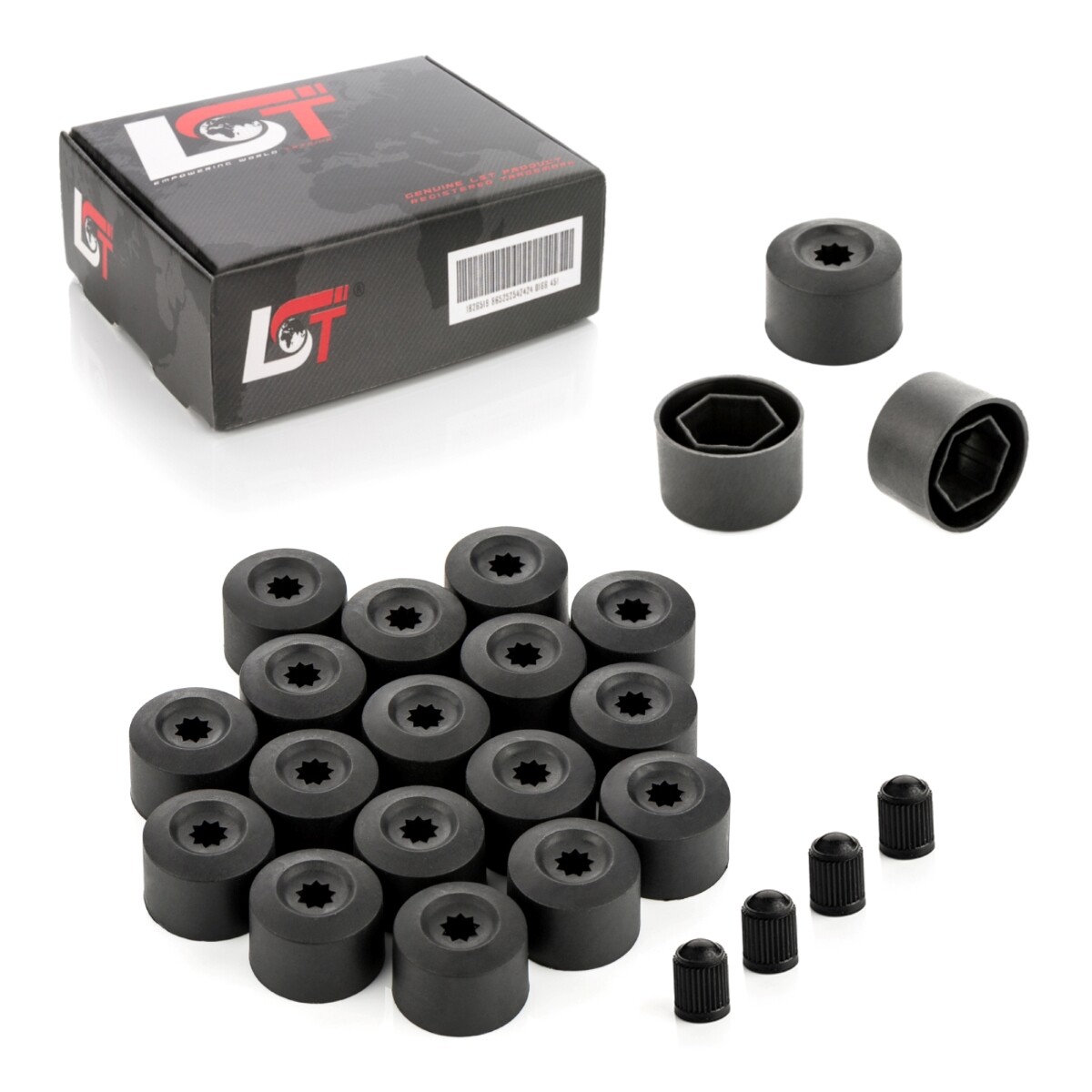 20x Shrouds Wheel screw caps Wheel bolt black 0 21/32in for DAIHATSU