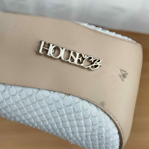 NWT House of CB 5" Python Pointy Toe Pumps in White Sz. 41 / 9 - Picture 11 of 13