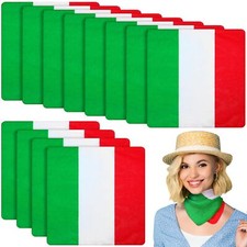 12 Pcs Italian Flag Bandana 100 Cotton Scarf Square Headscarf Head Wrap