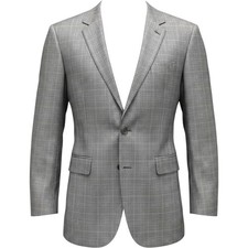 Jos A Bank Sport Coat Mens 44R Wool Window pane Gray Signature office business