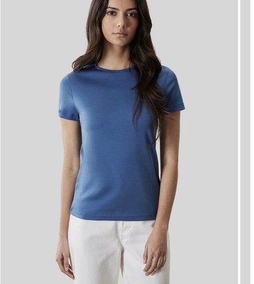 Robert Barakett Womens Short Sleeve T-Shirt Poseidon Blue, Pima Cotton, Large