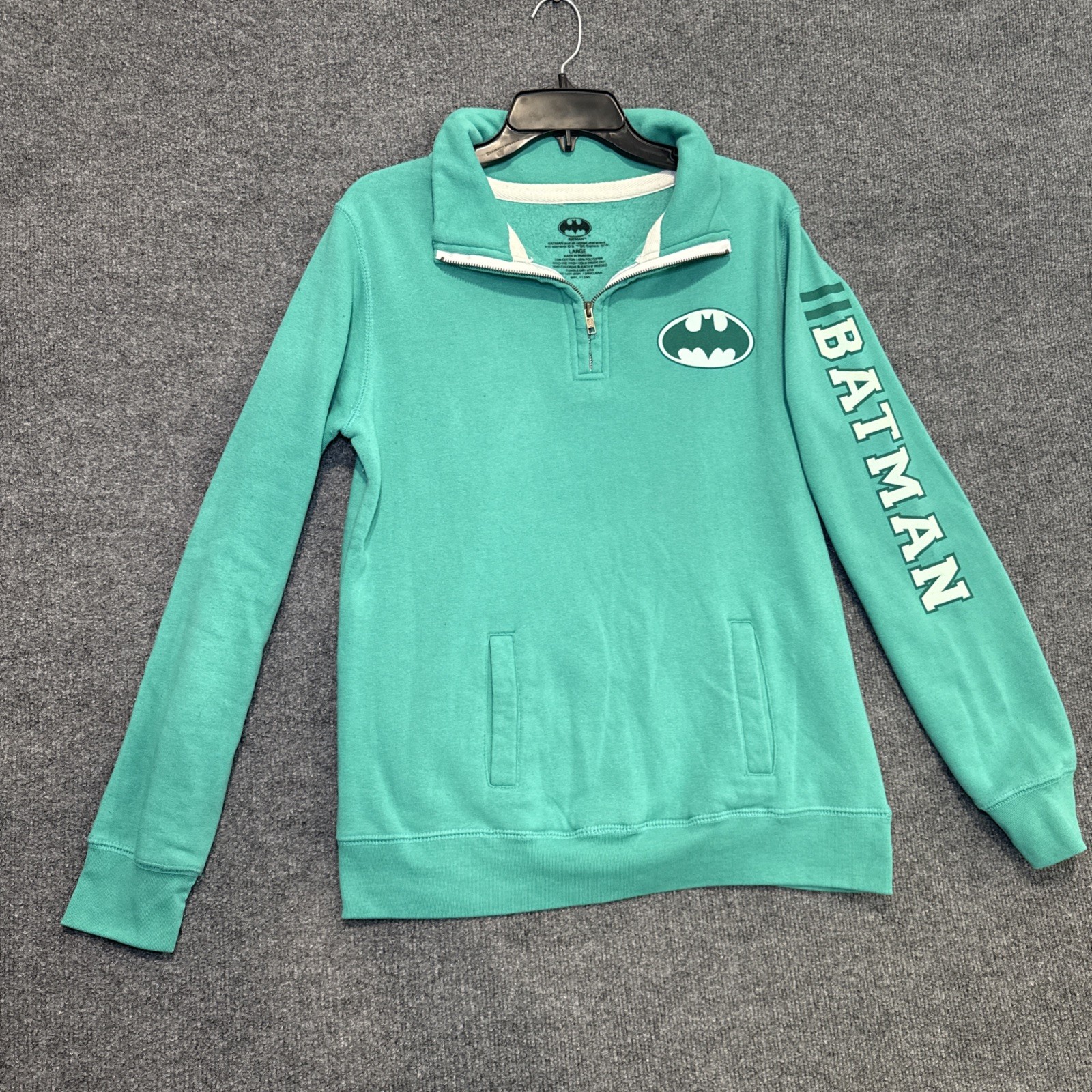 Women’s Blue Batman Pullover Jacket Size Large - image 1
