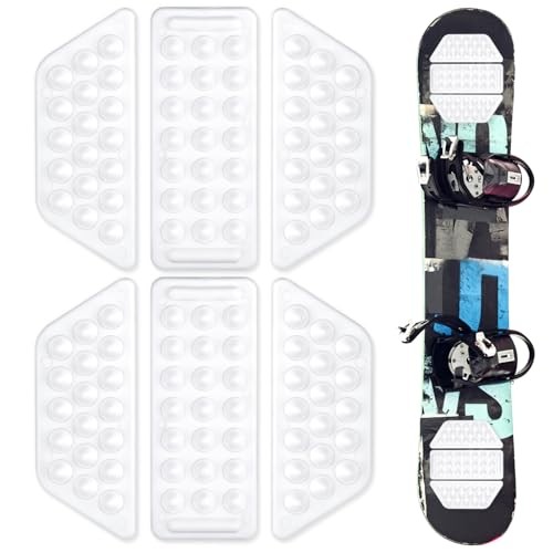 2 Sets of 6pcs Snowboarding Stomp Pads, Premium Plastic Anti-Slip Snowboard 