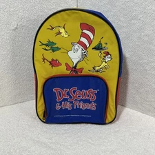 DR SEUSS & His Friends Kids Vinyl Backpack Cat in the Hat Book Bag Toys School