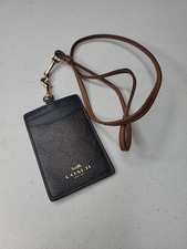Coach Crossgrain Leather Lanyard Badge ID Holder Card Holder