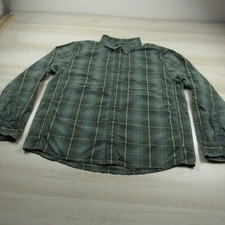 REI Coop Shirt Men Large Green Button Up Nylon Lightweight Tech Vented Outdoor