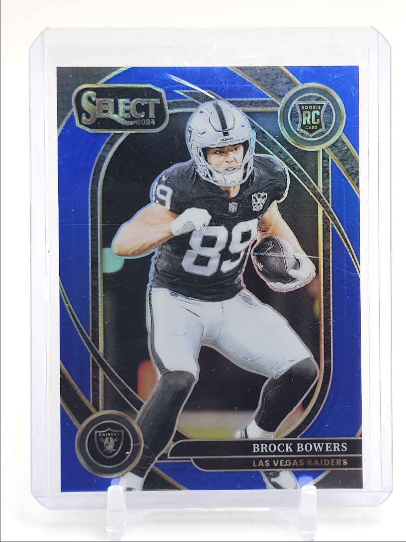 BROCK BOWERS 2024 SELECT CLUB LEVEL ROOKIE BLUE PRIZM RAIDERS RC /99 Q5698