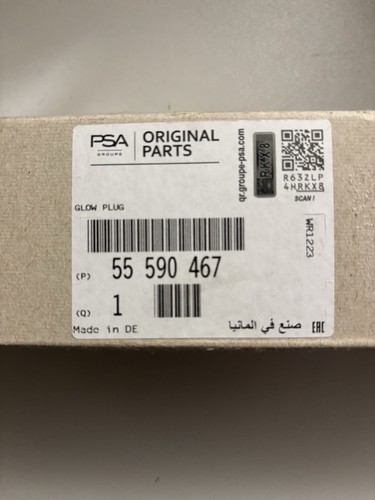 ORIGINAL PSA GRUPPE DRUCKSENSOR GLÜHKERZE GM# 55590467 (BERU ) SINGLE