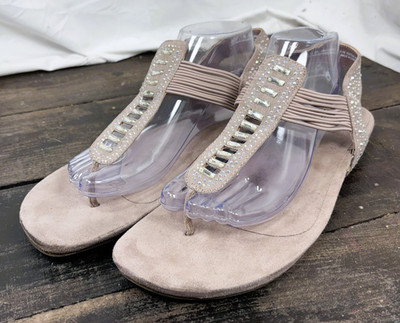 Kim Rogers Women s Comfort Sandal Strappy Rhinestone Size 11M WRS16-12330-021-79