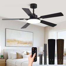 52 Inch Ceiling Fans W/ Lights Remote Bedroom Living Room Kitchen Office