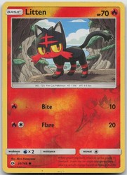 Litten 24/149 Sun & Moon Base Set Reverse Holo Common
