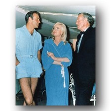 Sean Connery Ian Fleming Shirley Eaton Photo 8x10 Goldfinger Film Set 1964