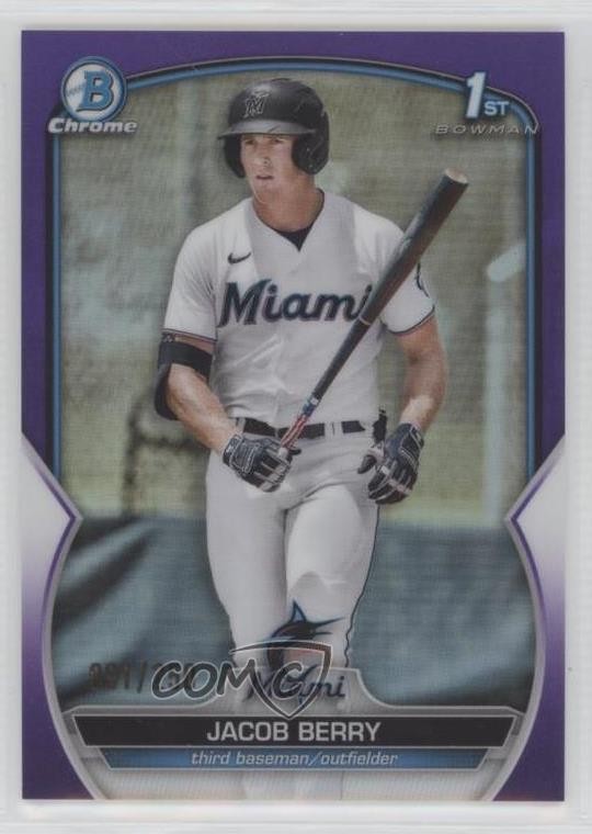 2023 Bowman Chrome Prospects Purple Refractor 201/250 Jacob Berry #BCP-108 01l2