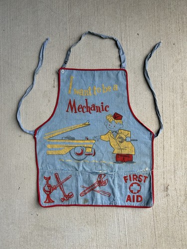 Vintage 1950s I Want To Be A Mechanic Advertising Apron