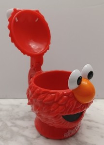 2018 Sesame Street Live! Elmo Head Souvenir Snow Cone Cup with Flip Top Lid