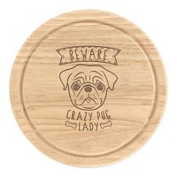 Beware VerrüCkte Mops Damen Rund Zerkleinern KäSebrett Lustiger Hund Tiere Welpe