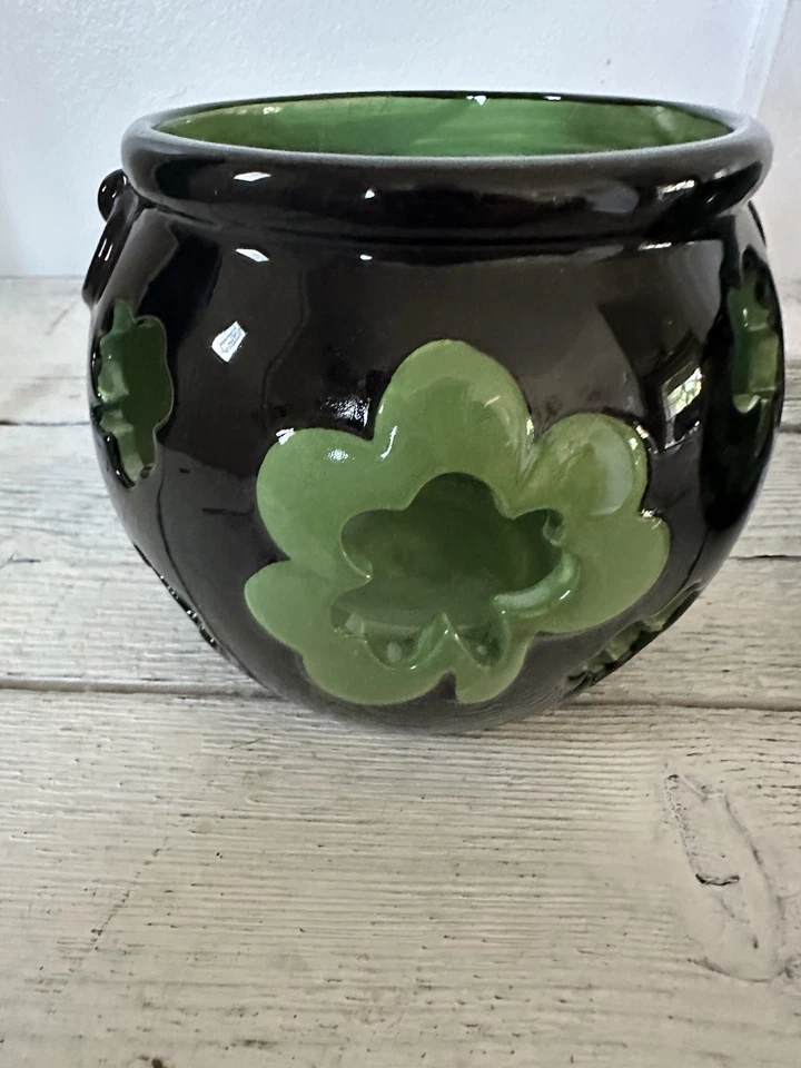 Набор из трех керамических подсвечников/подсвечников с вырезами на день Святого Патрика - Изображение 2 из 4