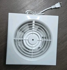 Exhaust Fan - 6 inch ABS Kitchen Bathroom Fan with Backdraft Valve, Wall Window 