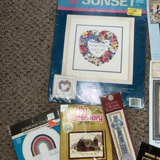Craft Lot 22 Vintage Cross Stitch,Embroidery And Etc. NEW and some opened.