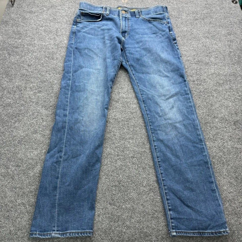 Jeans masculino Lee Extreme Motion tamanho 36x32 azul lavagem slim fit perna reta jeans - Imagem 4 de 4