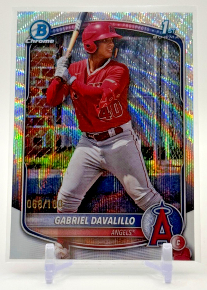 2025 Bowman 1st Chrome WAVE REFRACTOR /100 Gabriel Davalillo Angels #BCP-178