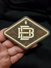 Dutch Bros Sticker Diamond Monogram Windmill Brown DB Initial Nov 2019 Coffee