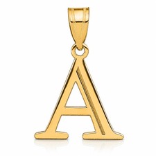 10K / 14K Yellow Gold Polished Etched Letter ...