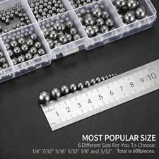 600 Pcs Metric Precision Steel Bearing Balls Assorted Stainless Steel loose Bicy