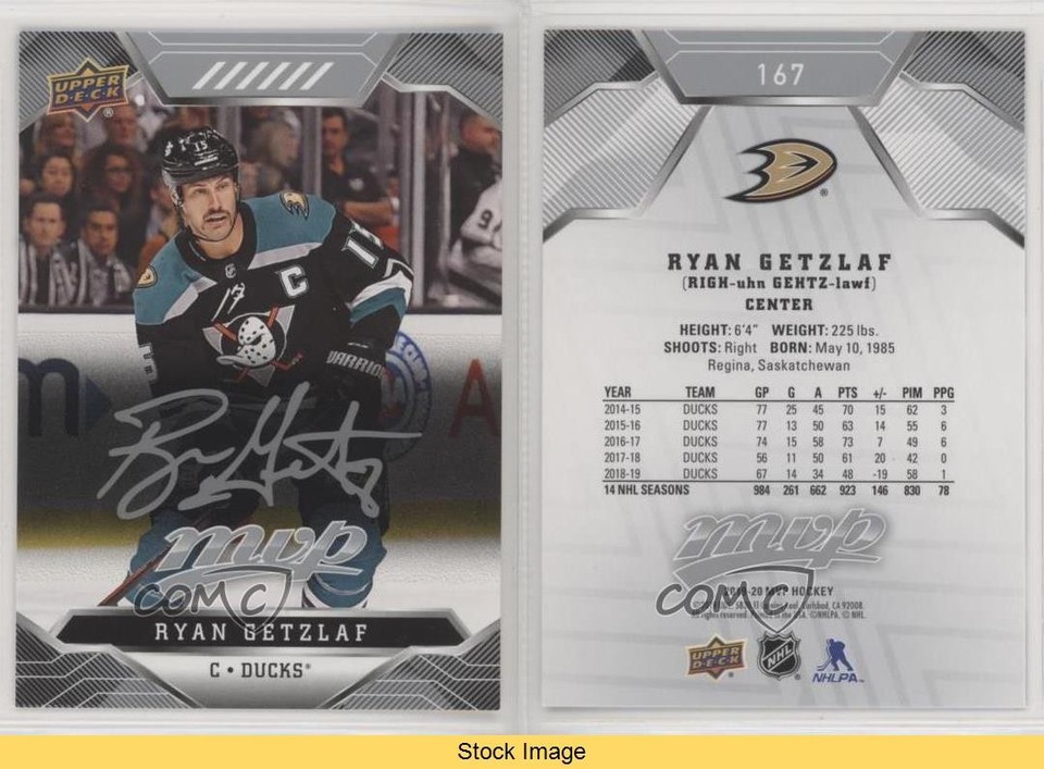 2019-20 Upper Deck MVP Silver Script Ryan Getzlaf #167 READ 6f8 | eBay