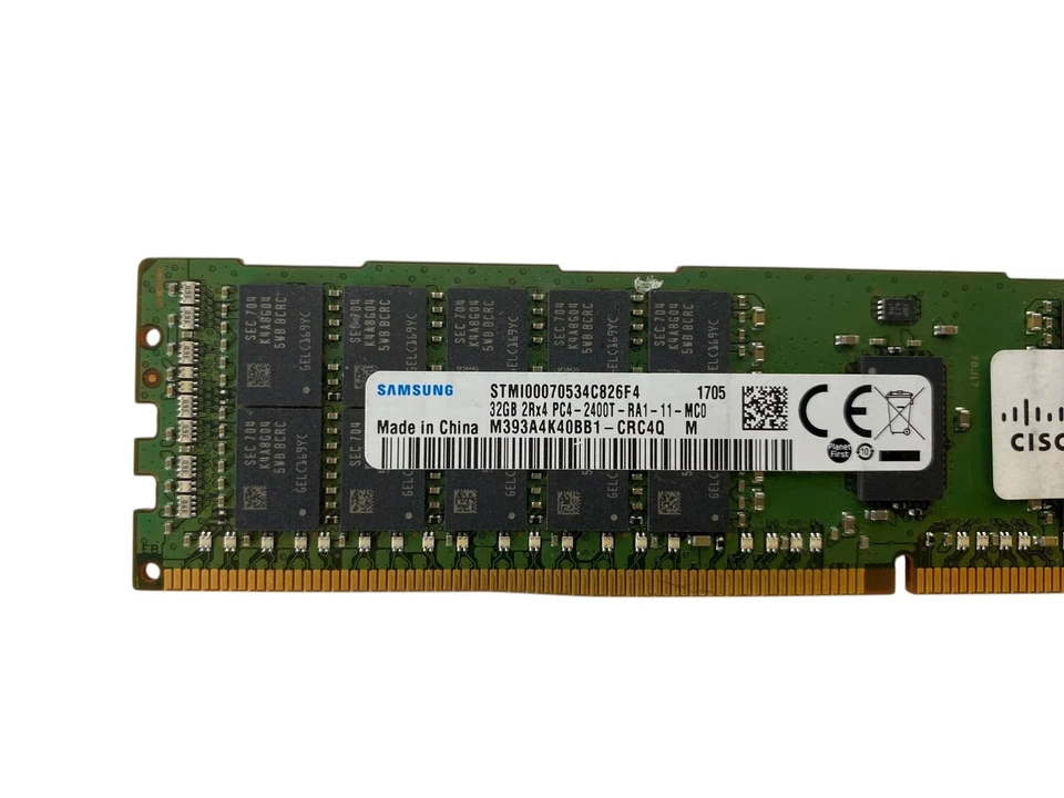 Samsung 32GB 2Rx4 PC4-2400T-RA1-11-MC0 ECC REG RAM Memory M393A4K40BB1-CRC4Q - Image 2 of 4