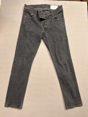 Rag & Bone Men's Standard Issue Fit 1 Slim Leg Button Fly Gray Jeans 33 X 30 Men