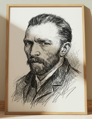 VINCENT VAN GOGH DRAWING PRINT PORTRAIT SKETCH 8'' x 10'' VINCENT VAN GOGH PRINT