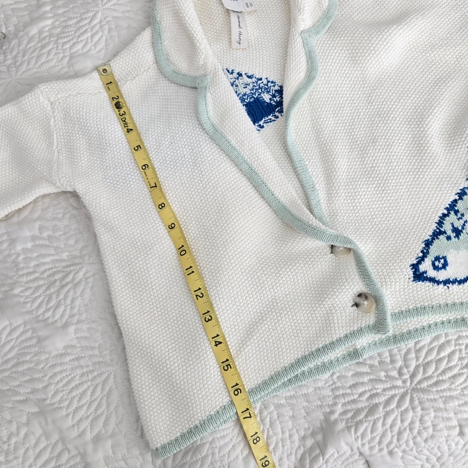 Suéter Cárdigan Anthropologie Maeve Animal Theory Mezcla de Lino Pescado Recortado XXS Foto 4 de 4