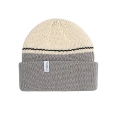 Coal The Frena Beanie, Mid Grey Blocked Stripe