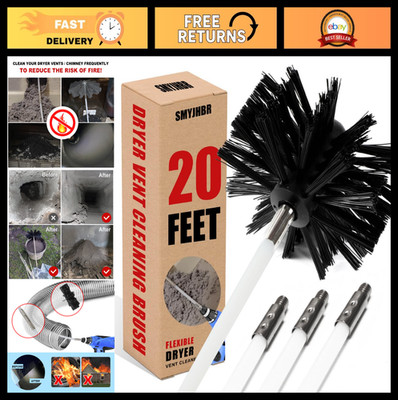Chimney & Dryer Vent Cleaning Brush Kit - 4''/6'' Brushes & 15 Flexible Rods